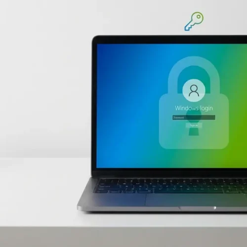 Windows 11 laptop showing login screen for forgotten admin password recovery guide