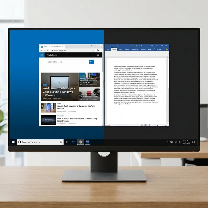 How to use split screen on Windows 10 showing two windows side by side