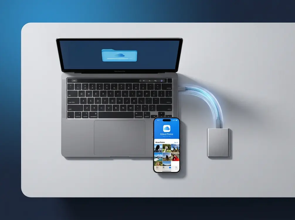 Transfer iCloud photos to an external hard drive using iPhone, Mac, and portable SSD